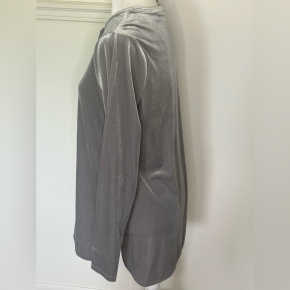 Ralph Lauren Elegant Velvet Gray long sleeve Top size M - Picture 5 of 10
